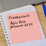 Credentials on sticky note