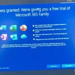Microsoft 365 nag screen in Windows 10